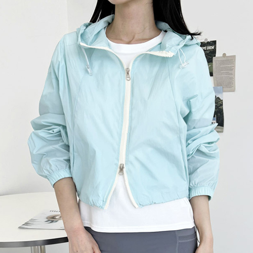 DJJ-SF1008W  여성 4컬러 스트링 크롭 자켓 바람막이 